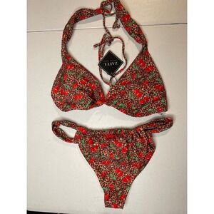 ZAFUL Bikini Sets for Women Triangle Bow Decor Ruffle, XL